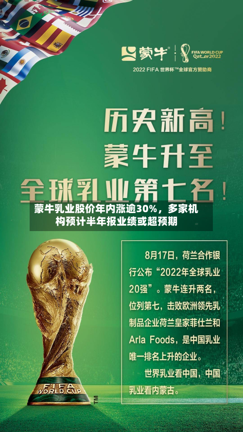蒙牛乳业股价年内涨逾30%，多家机构预计半年报业绩或超预期-第3张图片
