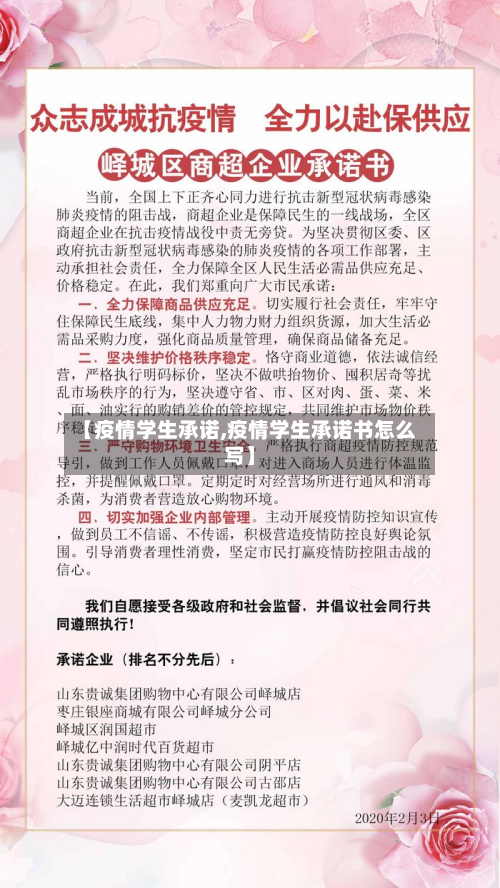 【疫情学生承诺,疫情学生承诺书怎么写】