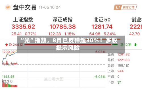 “光”指数，8月已反弹超30％！多股提示风险